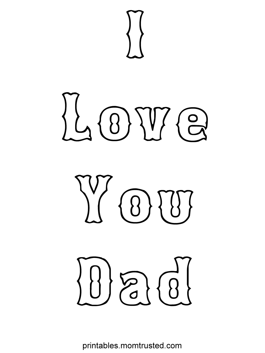 I Love You Dad Coloring Coloring Pages