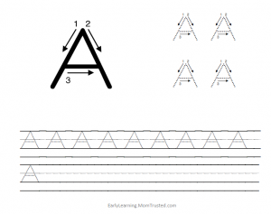 Learning how to write the alphabet letter