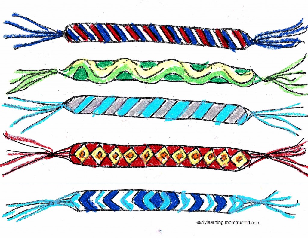 Friendship Bracelet Printable Coloring Page - Preschool Activities and
