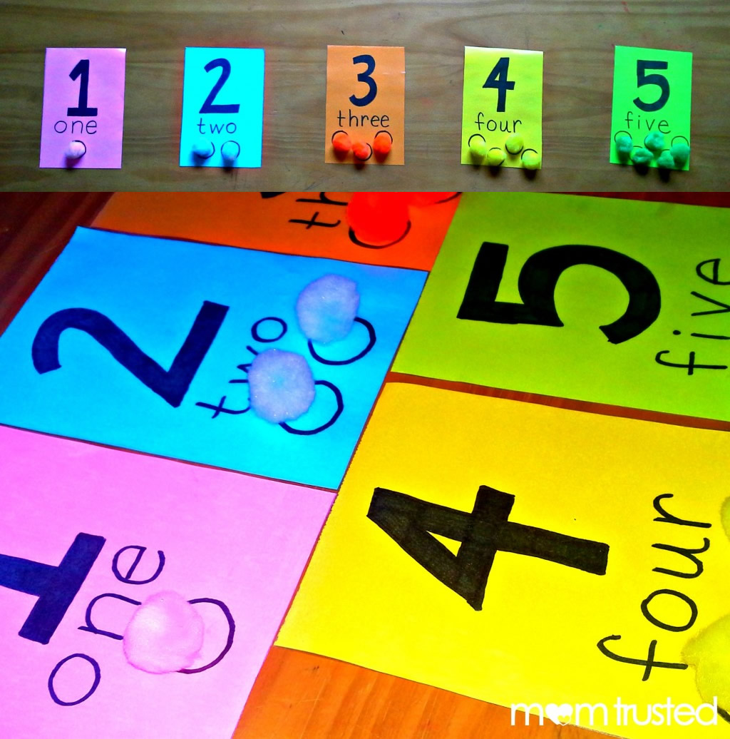 Preschool Counting Activity with Pom PomsPreschool Activities and