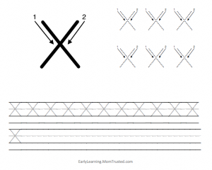 Learning How to Write the Capital Letter X - Preschool Activities and ...